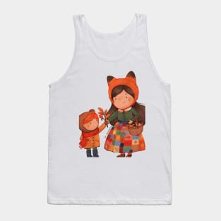 Autumn Patchwork girl Tank Top